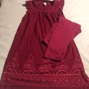 Tea Burgundy/Purple Dress with Leggings